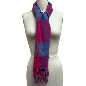John Hanly 100% Lamb Wool Woven in Ireland Scarf Pink/Purple